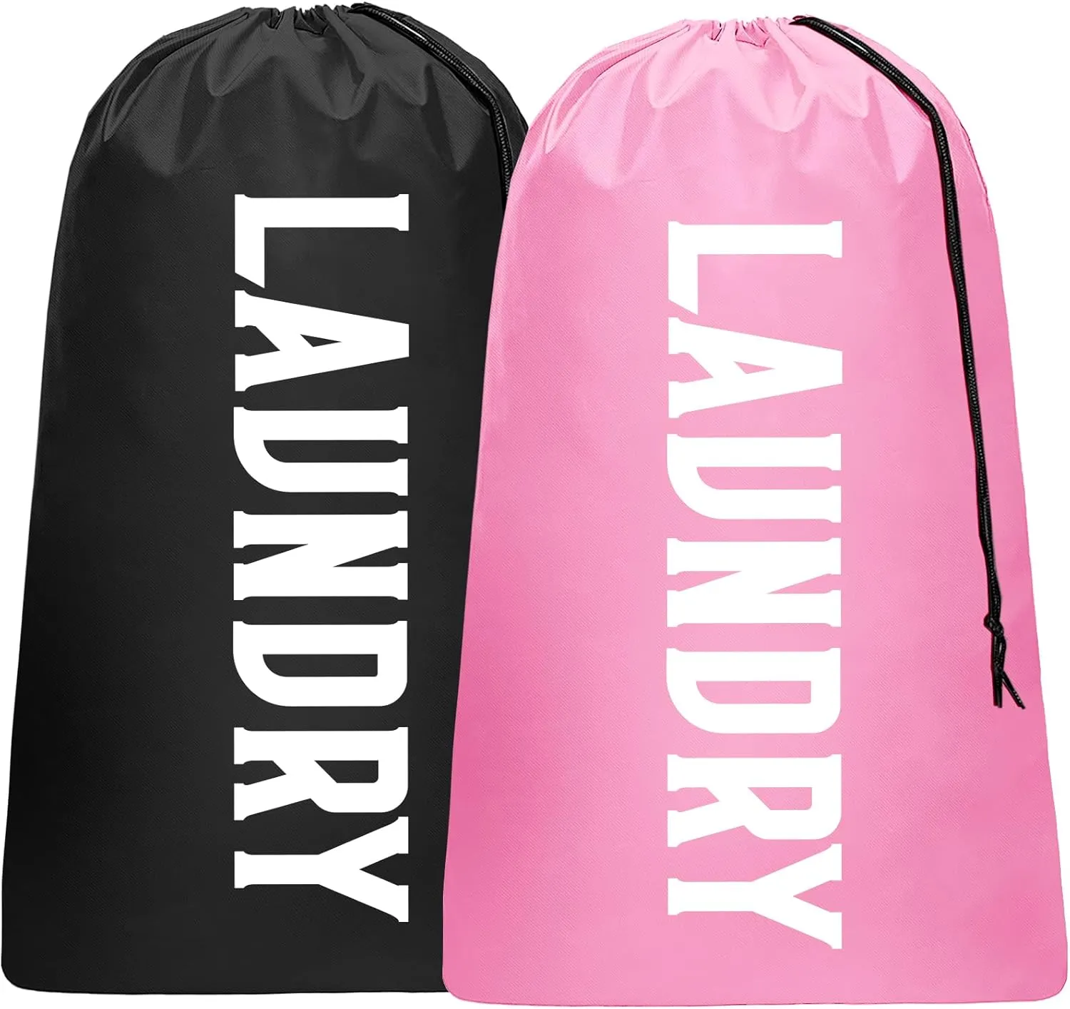 2 Pack Large Travel Laundry Bag, Dirty Clothes Travel Bag with Drawstring, Heavy Duty Laundry Bag for Dorm Camp Traveling, Fit a Laundry Hamper for Students College