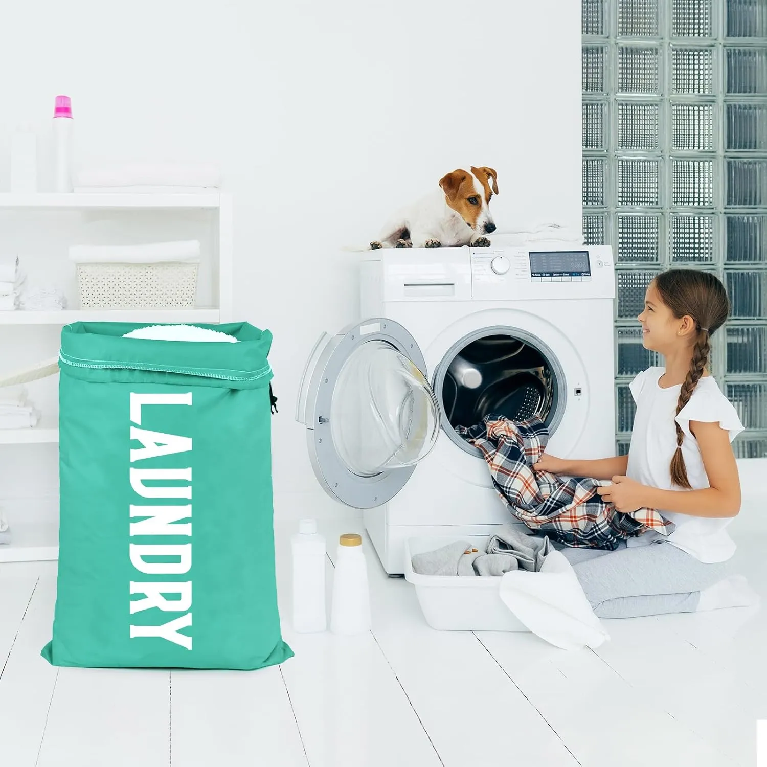 2 Pack Large Travel Laundry Bag, Dirty Clothes Travel Bag with Drawstring, Heavy Duty Laundry Bag for Dorm Camp Traveling, Fit a Laundry Hamper for Students College