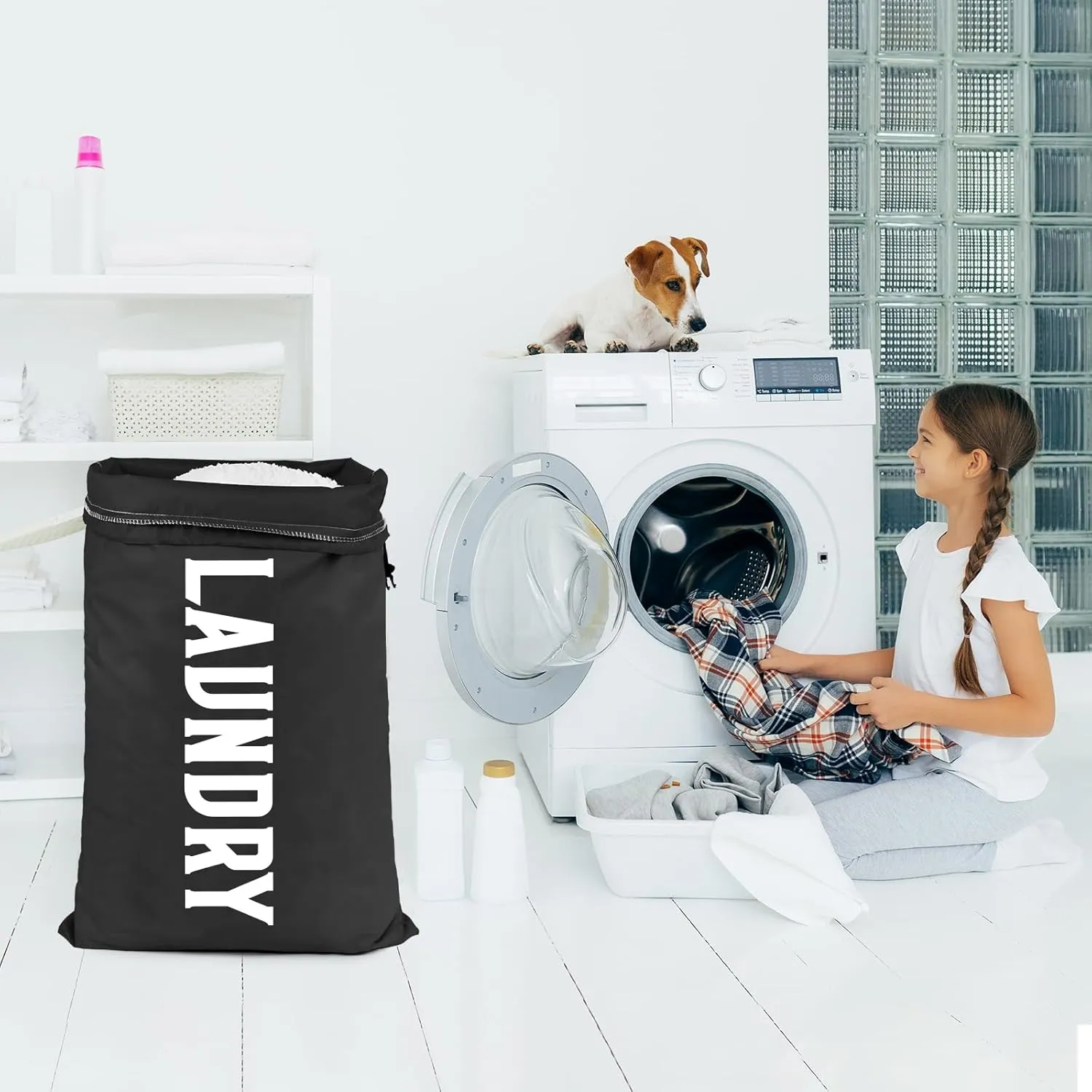 2 Pack Large Travel Laundry Bag, Dirty Clothes Travel Bag with Drawstring, Heavy Duty Laundry Bag for Dorm Camp Traveling, Fit a Laundry Hamper for Students College