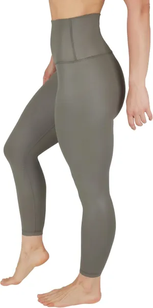 90 Degree By Reflex Womens High Waist High Shine Faux Leather Disco Ankle Leggings