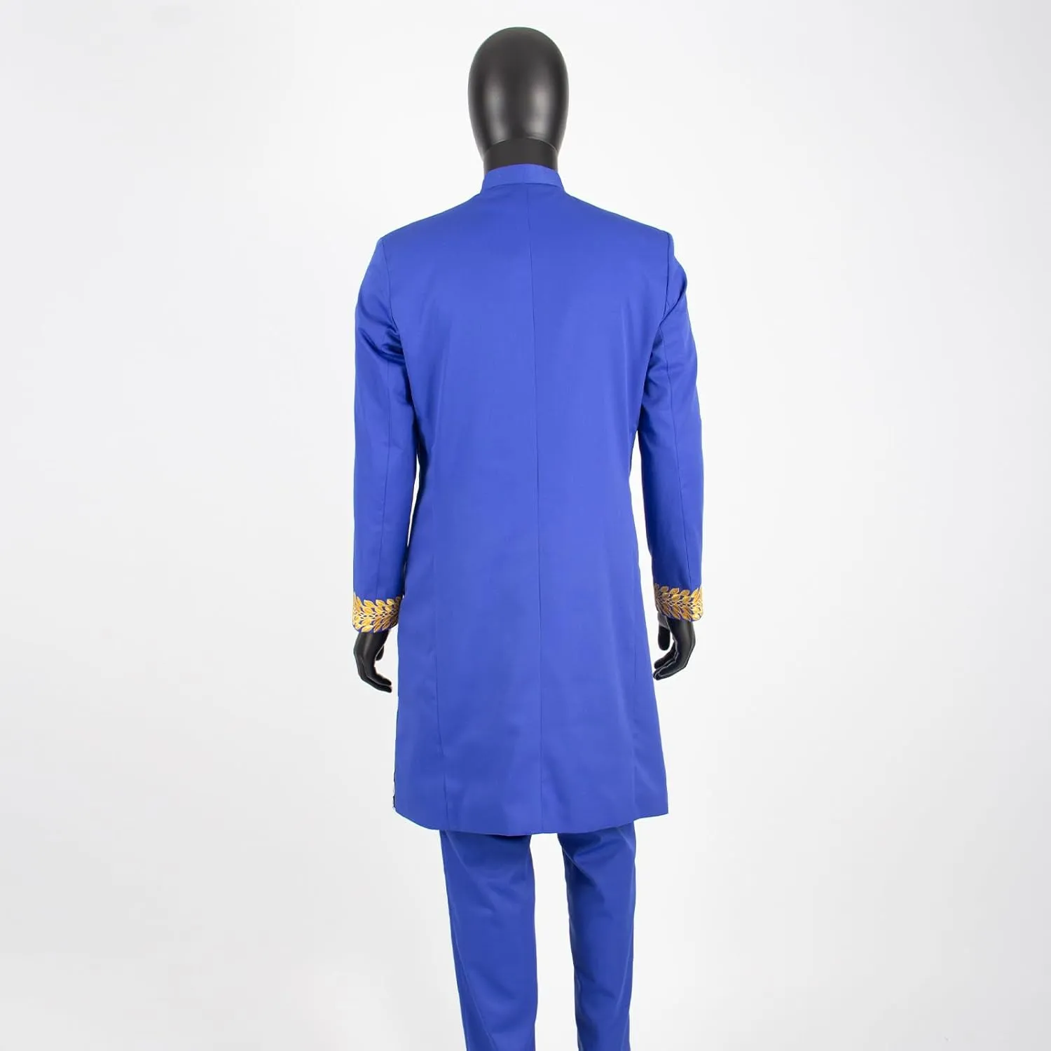 African Suit for Men Slim Fit Single Breasted Print Blazer and Pant 2 Piece Set Embroidery Wedding Attire