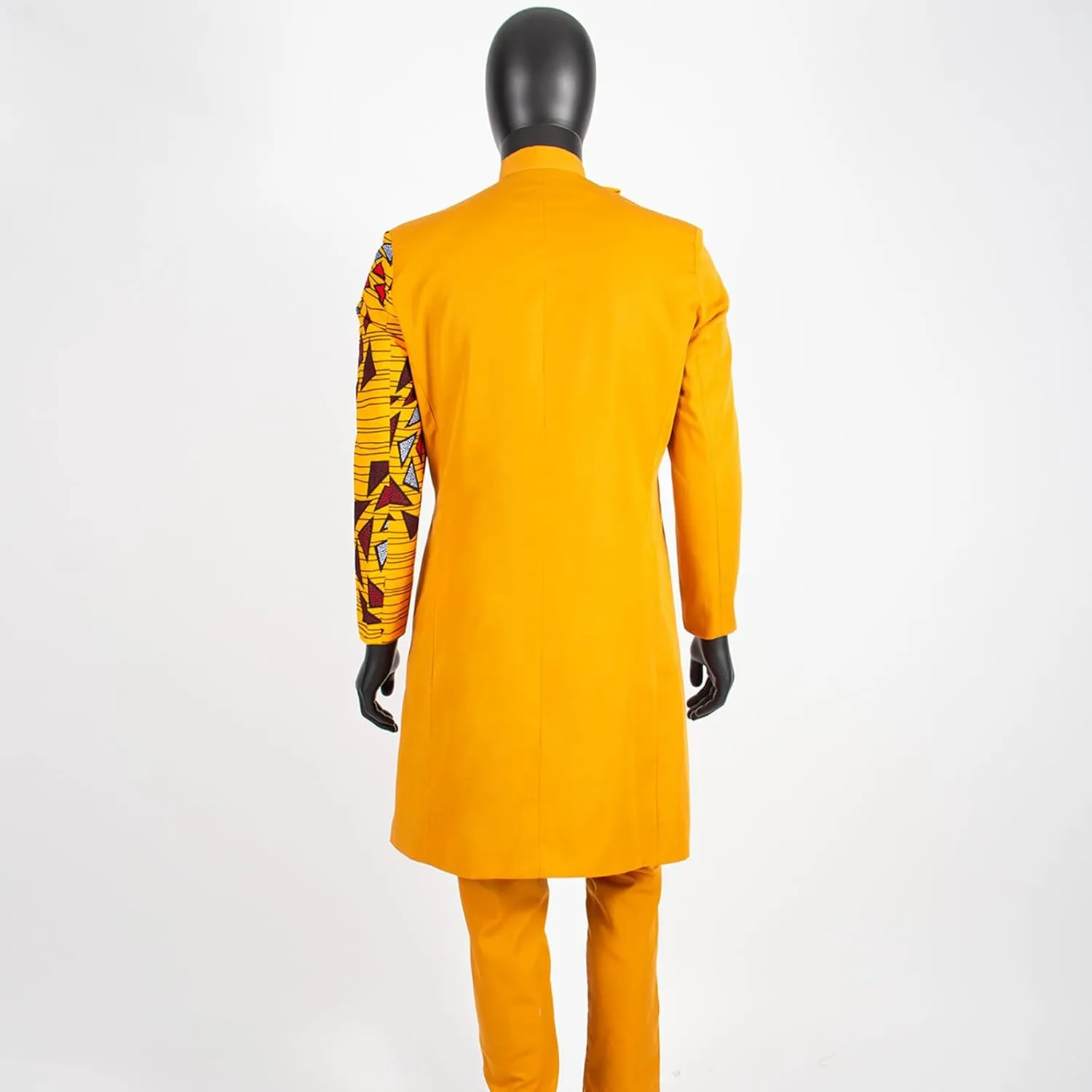 African Suits for Men Slim Fit Single Breasted Print Blazer and Pants Set Business Dress Suit