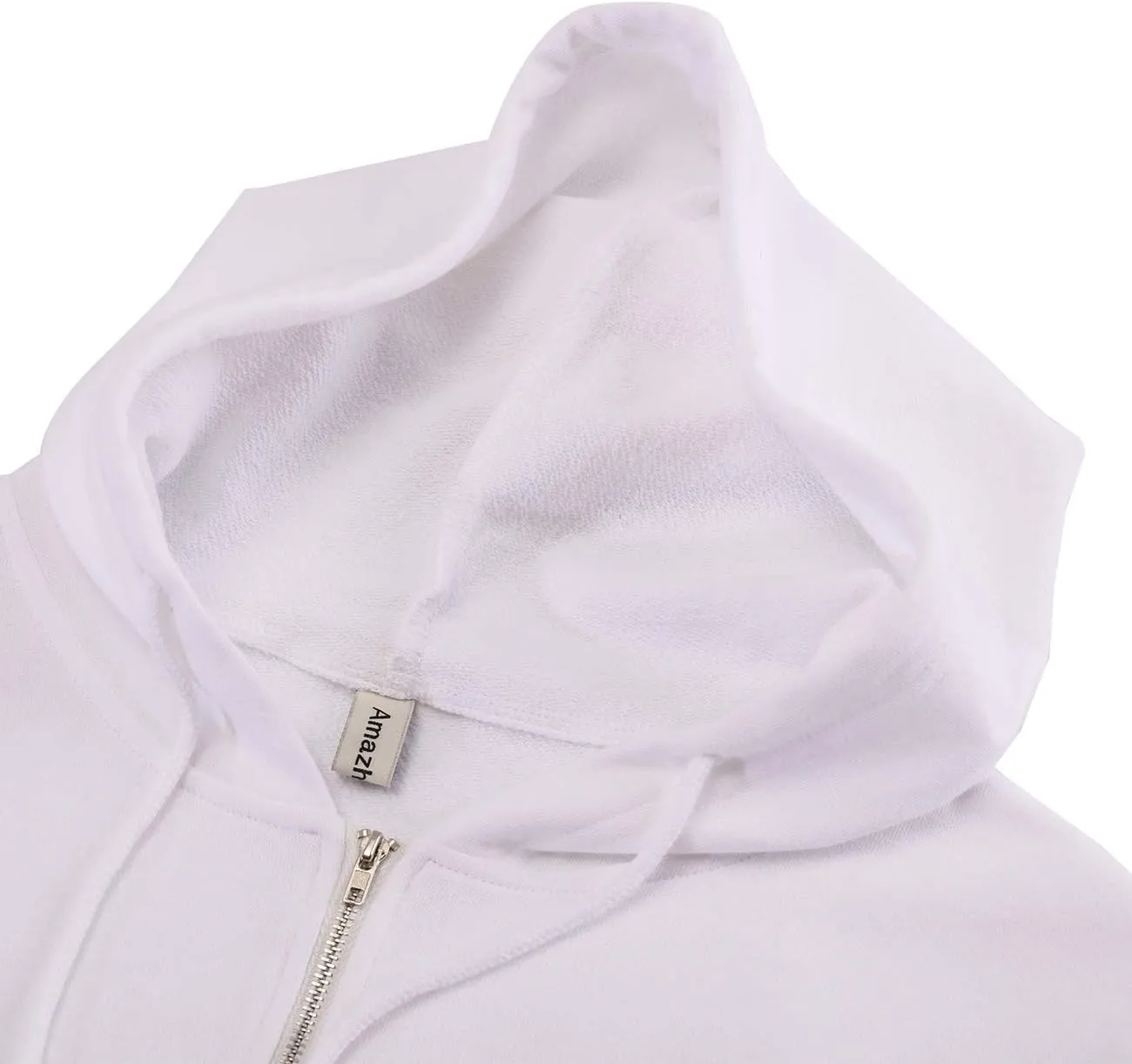 Amazhiyu Women's Cropped Zip up Hoodie Long Sleeves with Drawstring Hooded Cotton Crop Tops
