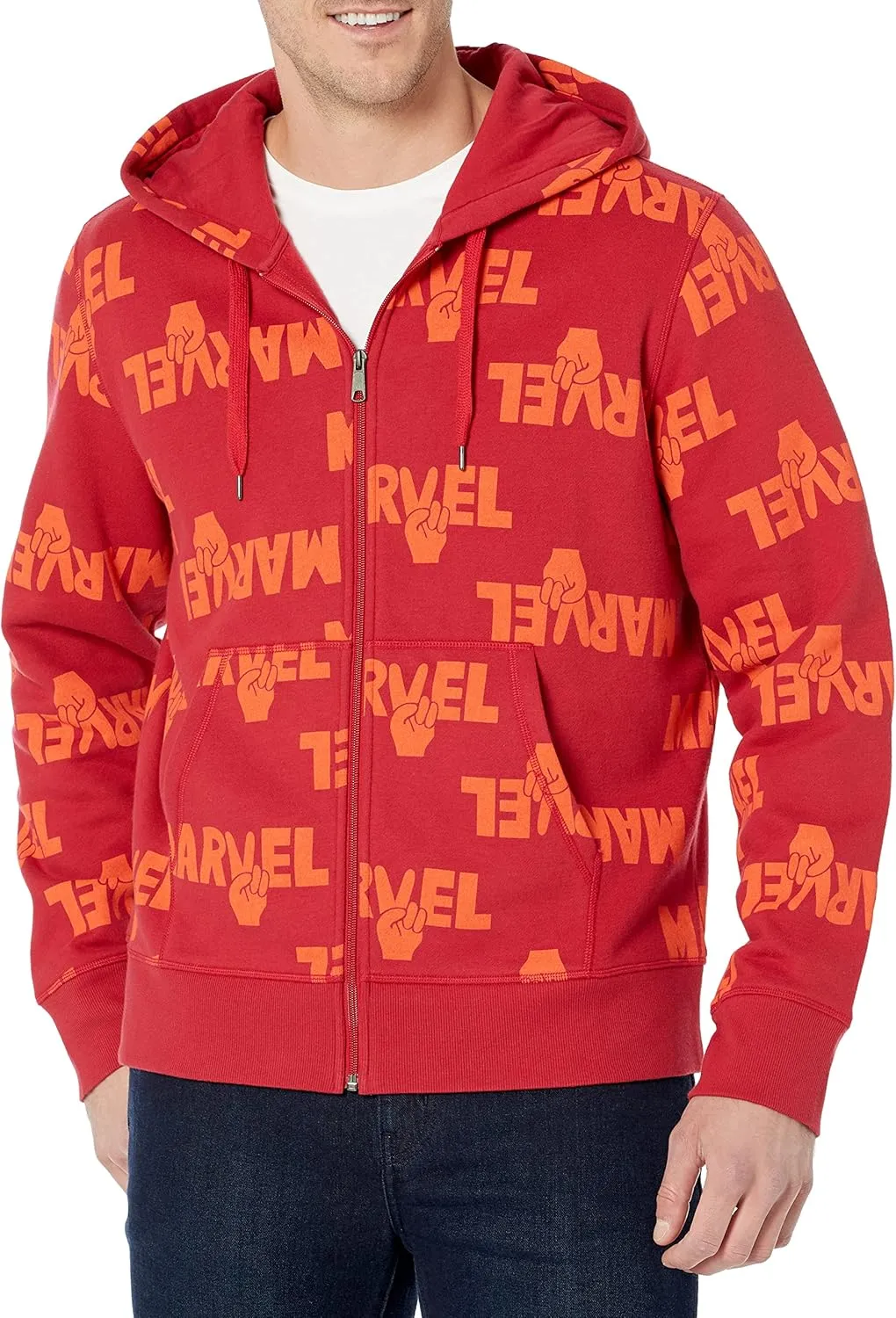 Amazon Essentials Disney | Marvel | Star Wars Men's Fleece Full-Zip Hoodie Sweatshirts (Available in Big & Tall)