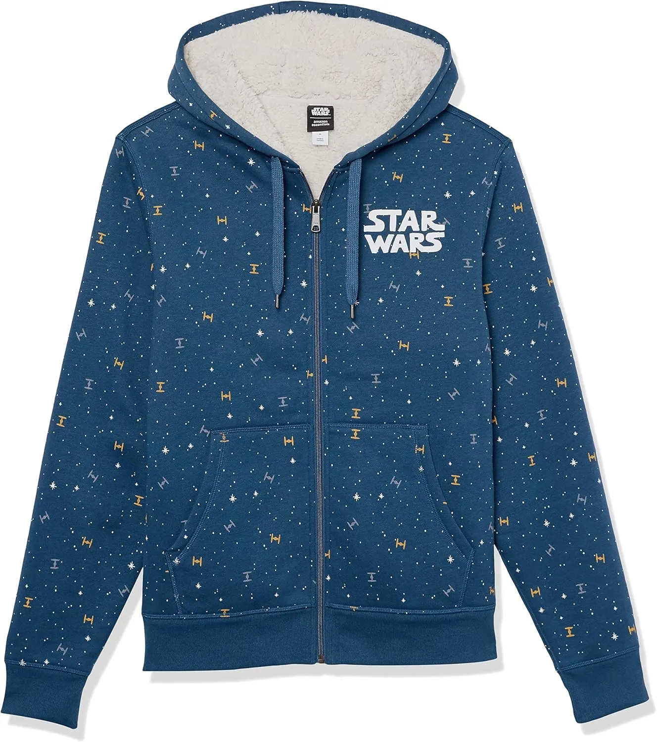 Amazon Essentials Disney | Marvel | Star Wars Men's Sherpa-Lined Full-Zip Hoodie Sweatshirts