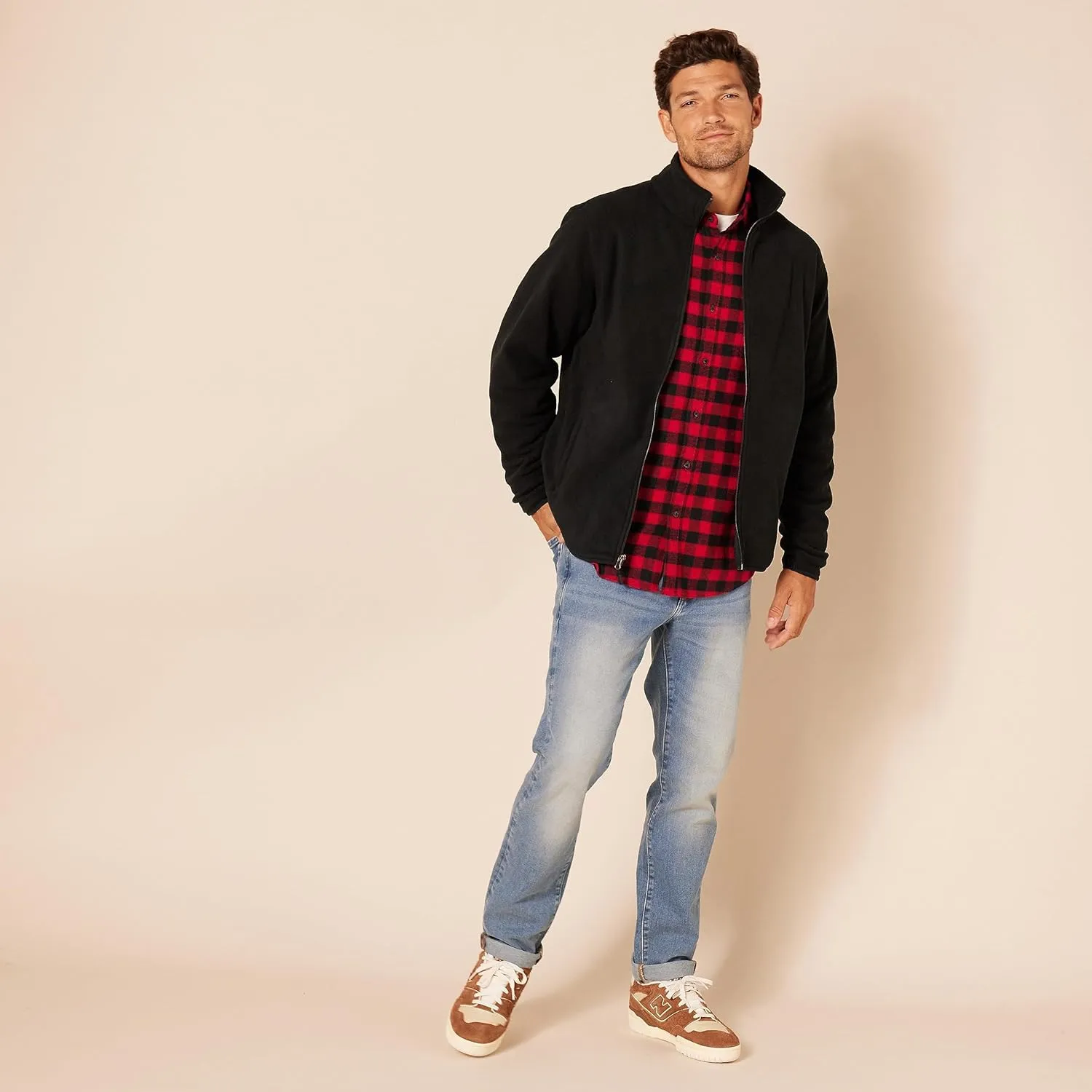 Amazon Essentials Men's Full-Zip Fleece Jacket (Available in Big & Tall)