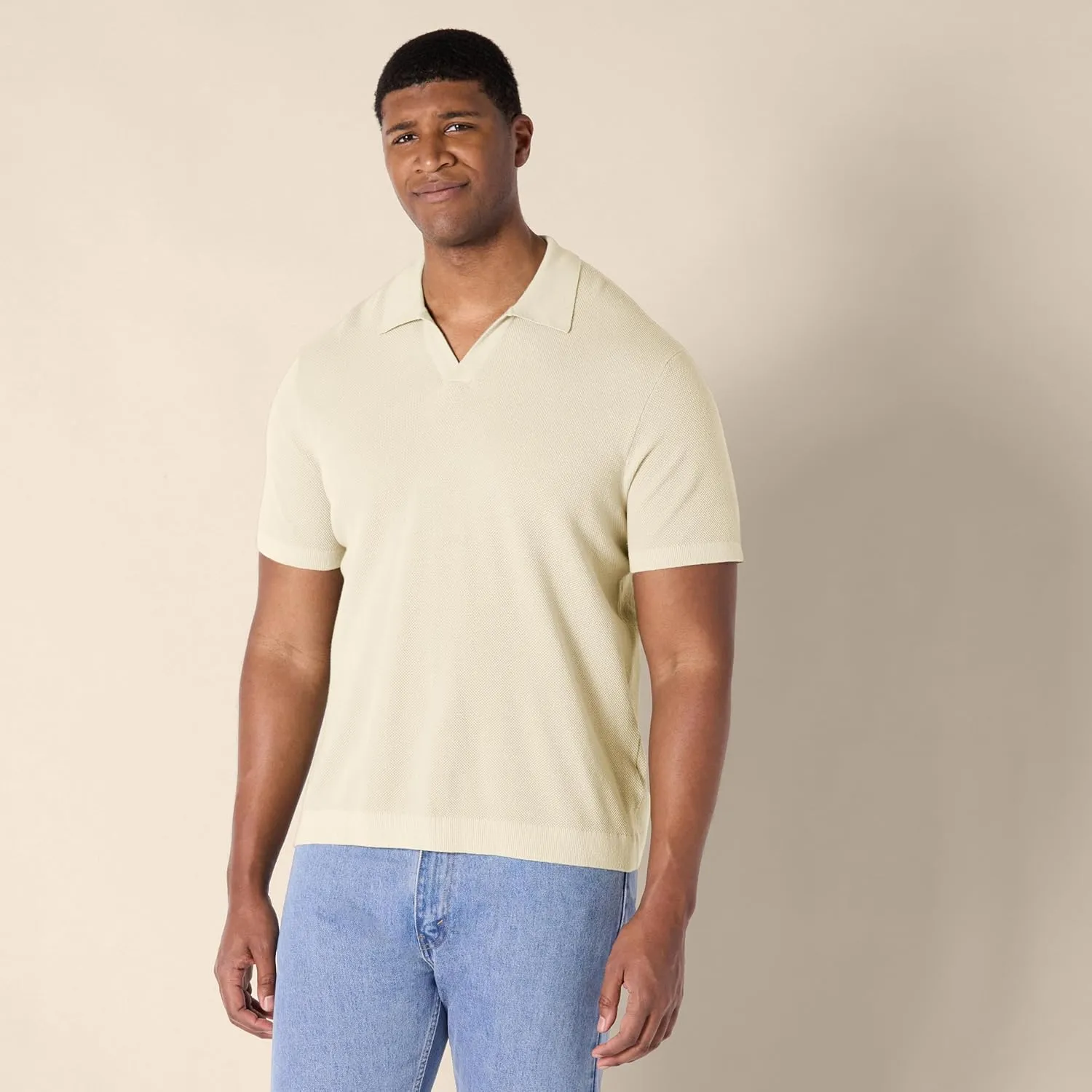 Amazon Essentials Men's Regular-Fit Short-Sleeve Knit Polo Sweater