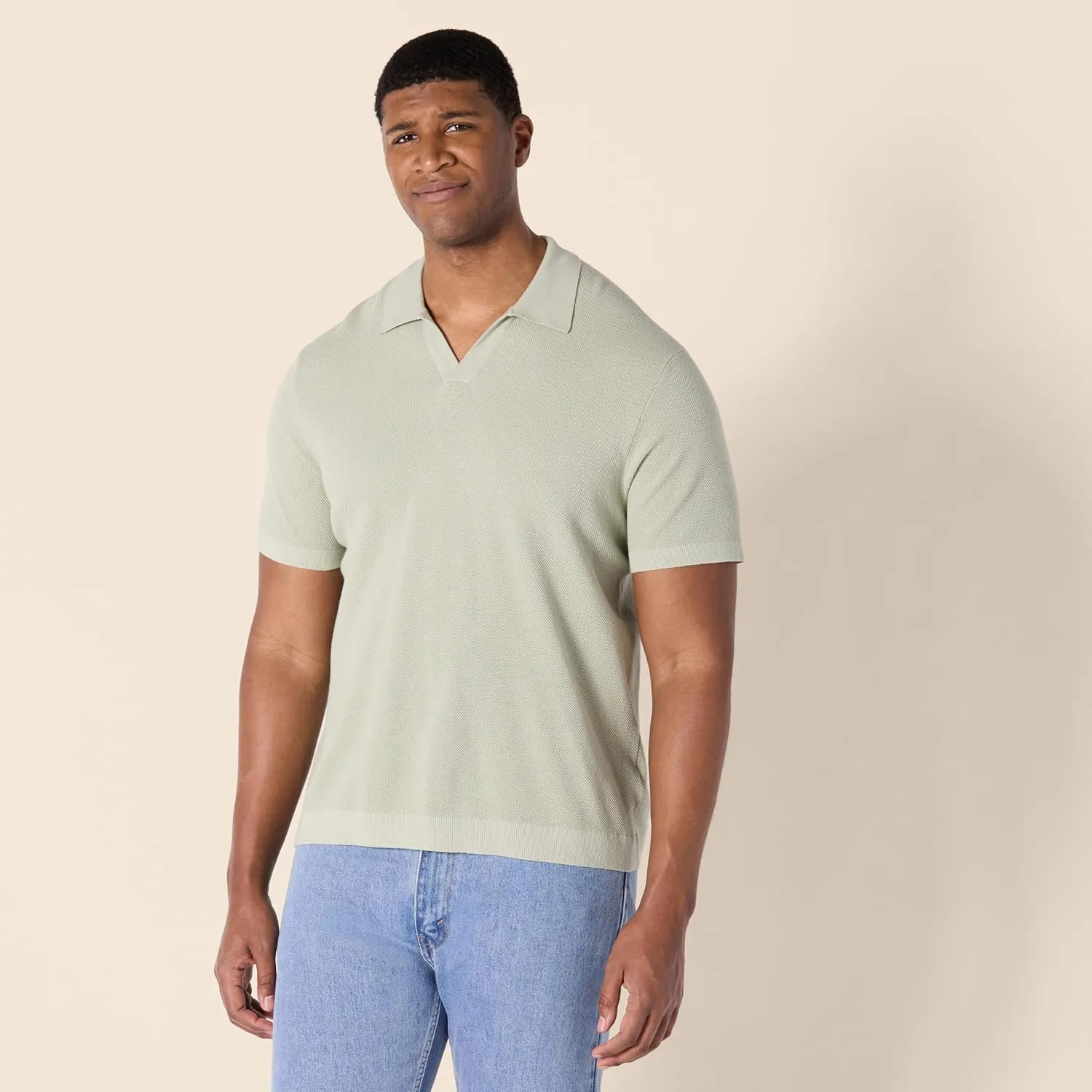 Amazon Essentials Men's Regular-Fit Short-Sleeve Knit Polo Sweater