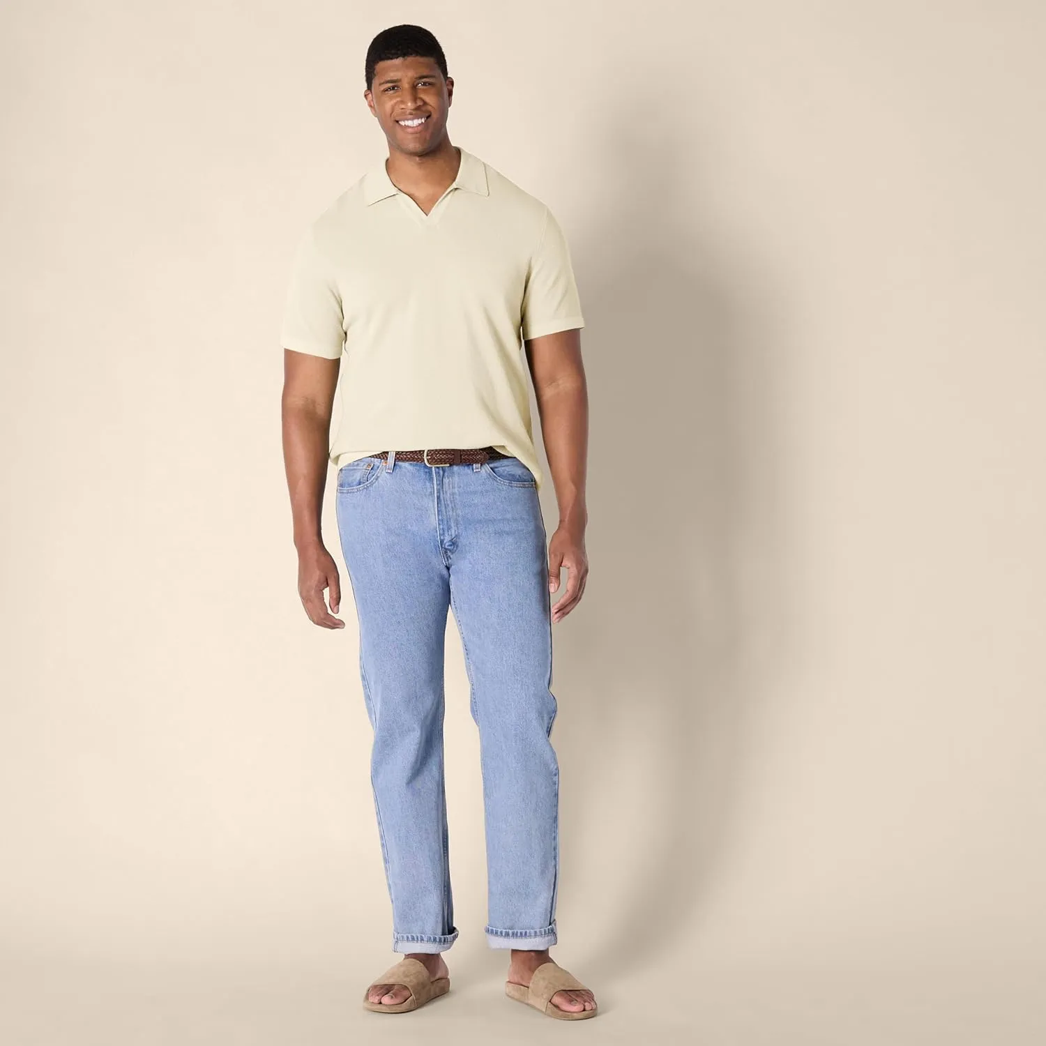 Amazon Essentials Men's Regular-Fit Short-Sleeve Knit Polo Sweater