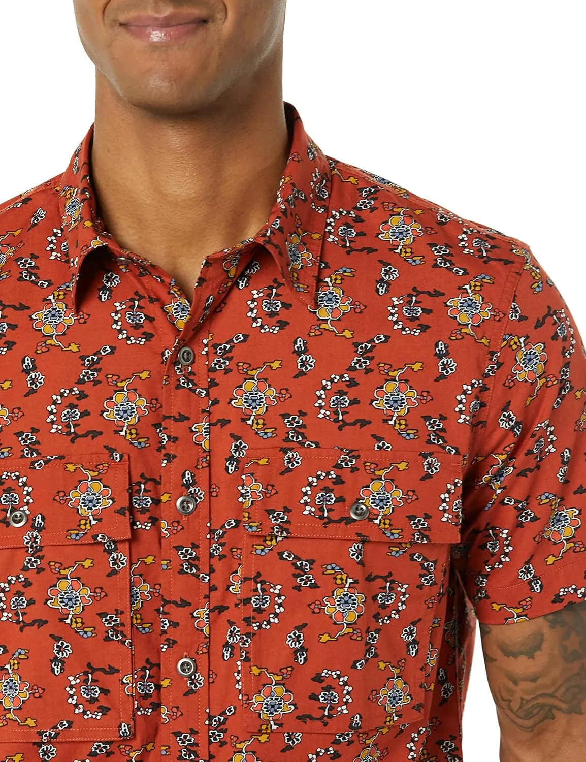 Amazon Essentials Men's Slim-Fit Short-Sleeve Two-Pocket Utility Shirt (Previously Goodthreads)