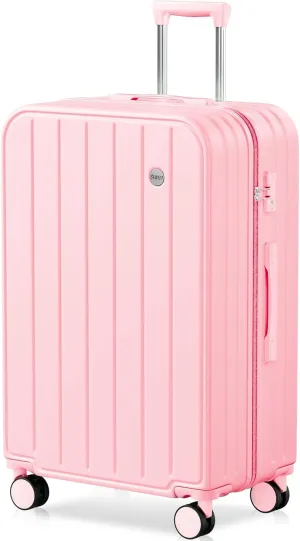 AnyZip Suitcase, Large 28 Inch Luggage with Wheels, PC ABS Lightweight Checked Luggage Hard Shell TSA Lock Luggage with Long-Term Travel (Pink)
