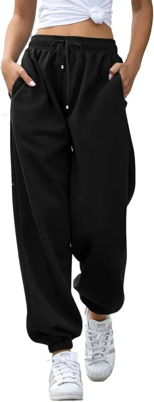 AROGONE Women Sweatpants Baggy High Waisted Cinch Bottom Athletic Joggers Sweat Pants with Pockets