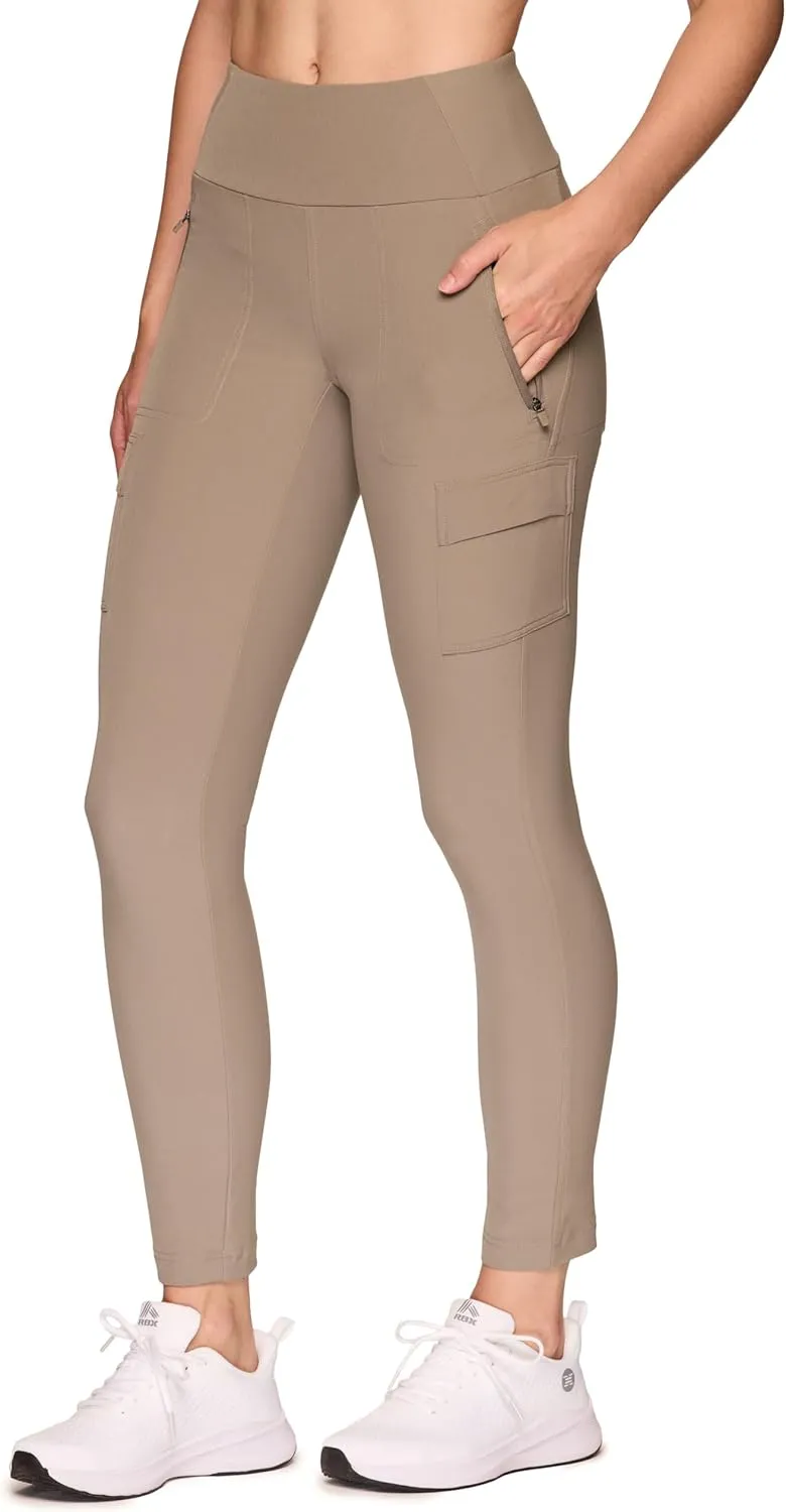 Avalanche Women's Combo Stretch Woven Front Knit Slim Fit Pant with Pockets