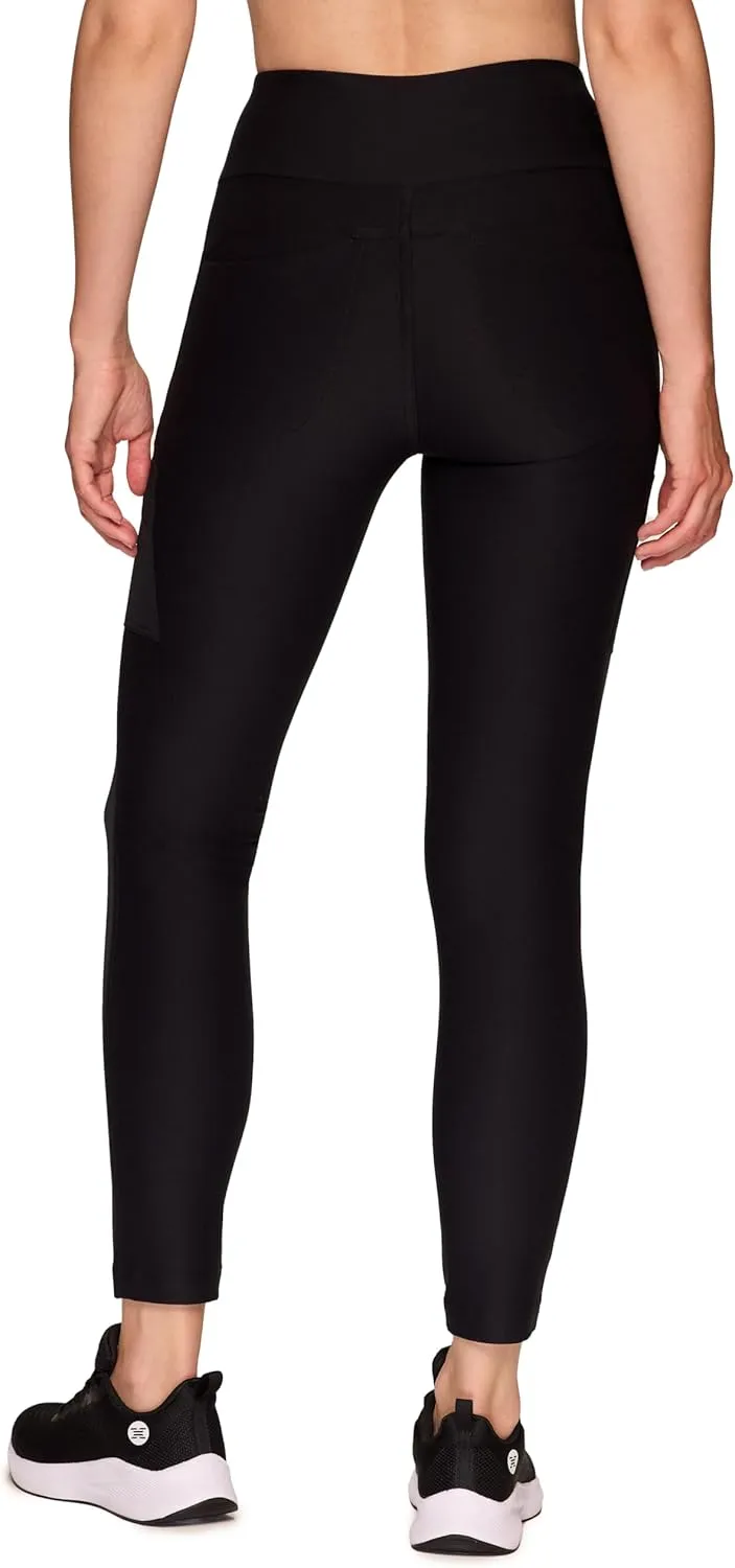 Avalanche Women's Combo Stretch Woven Front Knit Slim Fit Pant with Pockets