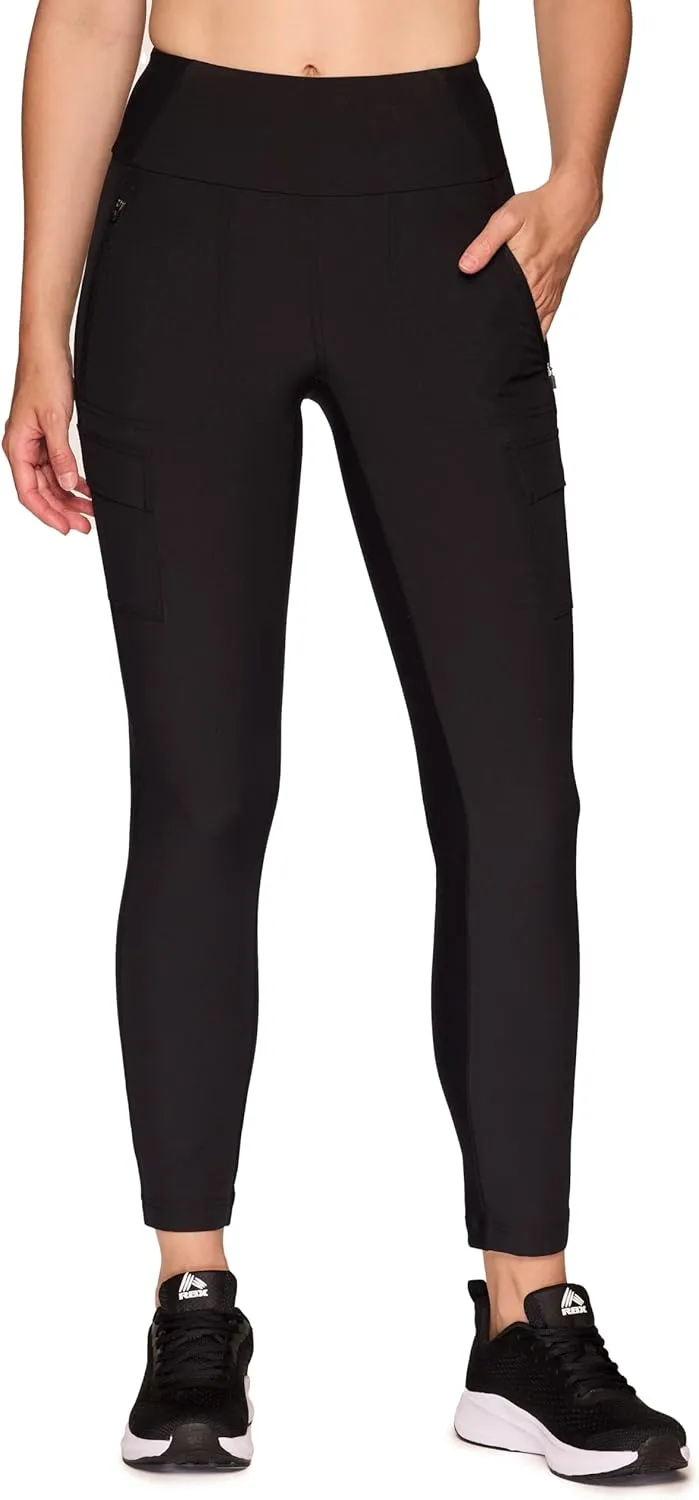 Avalanche Women's Combo Stretch Woven Front Knit Slim Fit Pant with Pockets
