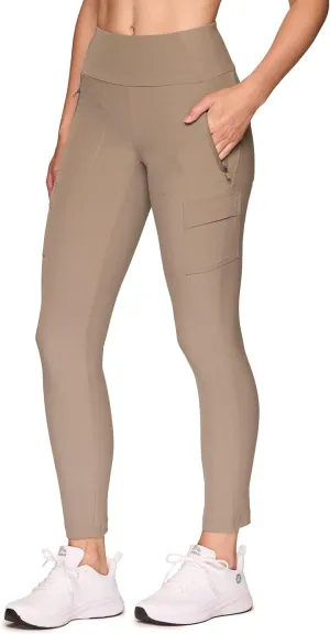 Avalanche Women's Combo Stretch Woven Front Knit Slim Fit Pant with Pockets