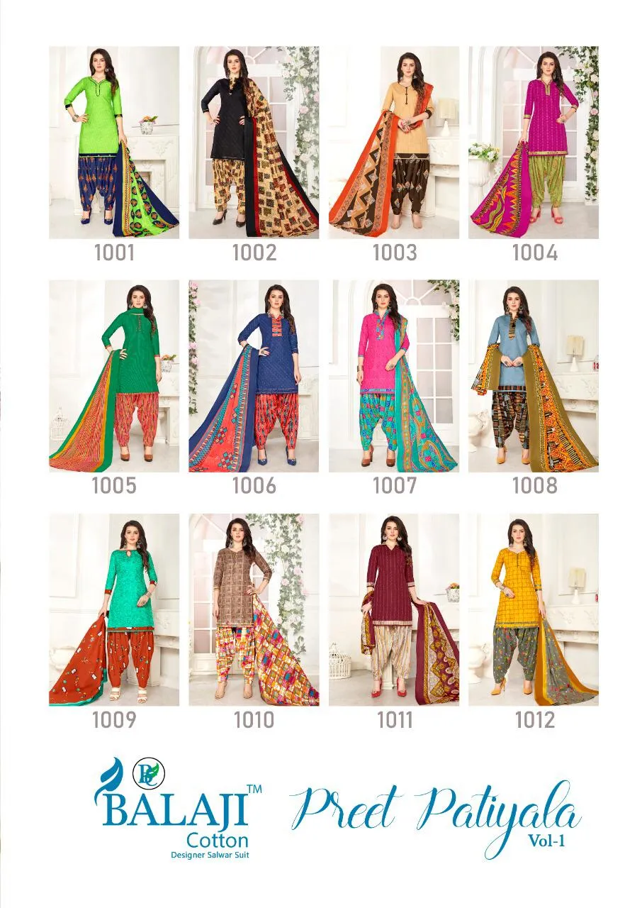 Balaji Cotton Preet Patiyala Vol 1 Traditional Wear Cotton Dress Material