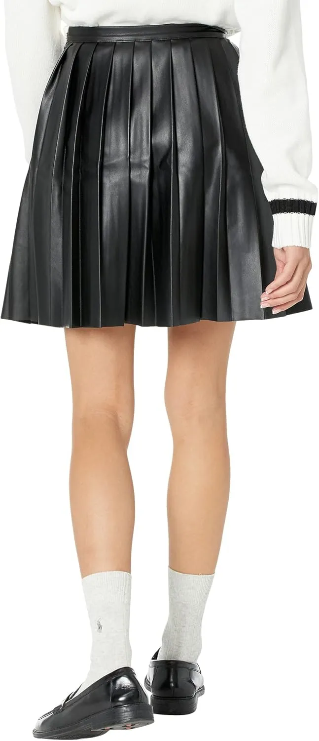 BCBGeneration Women's Fit and Flare Mini Skirt Pleated Faux Leather