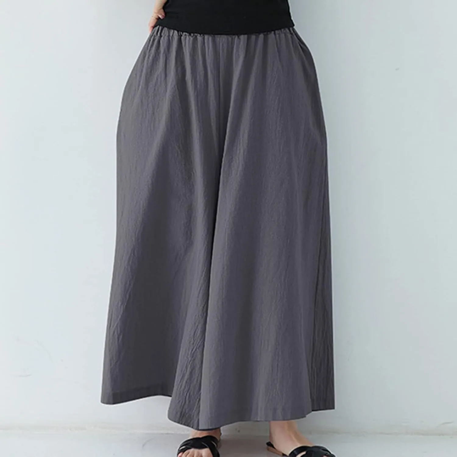 Beach Pants for Women Wide Leg Wide Leg Long Pant Trousers with Pocket Linen Blend