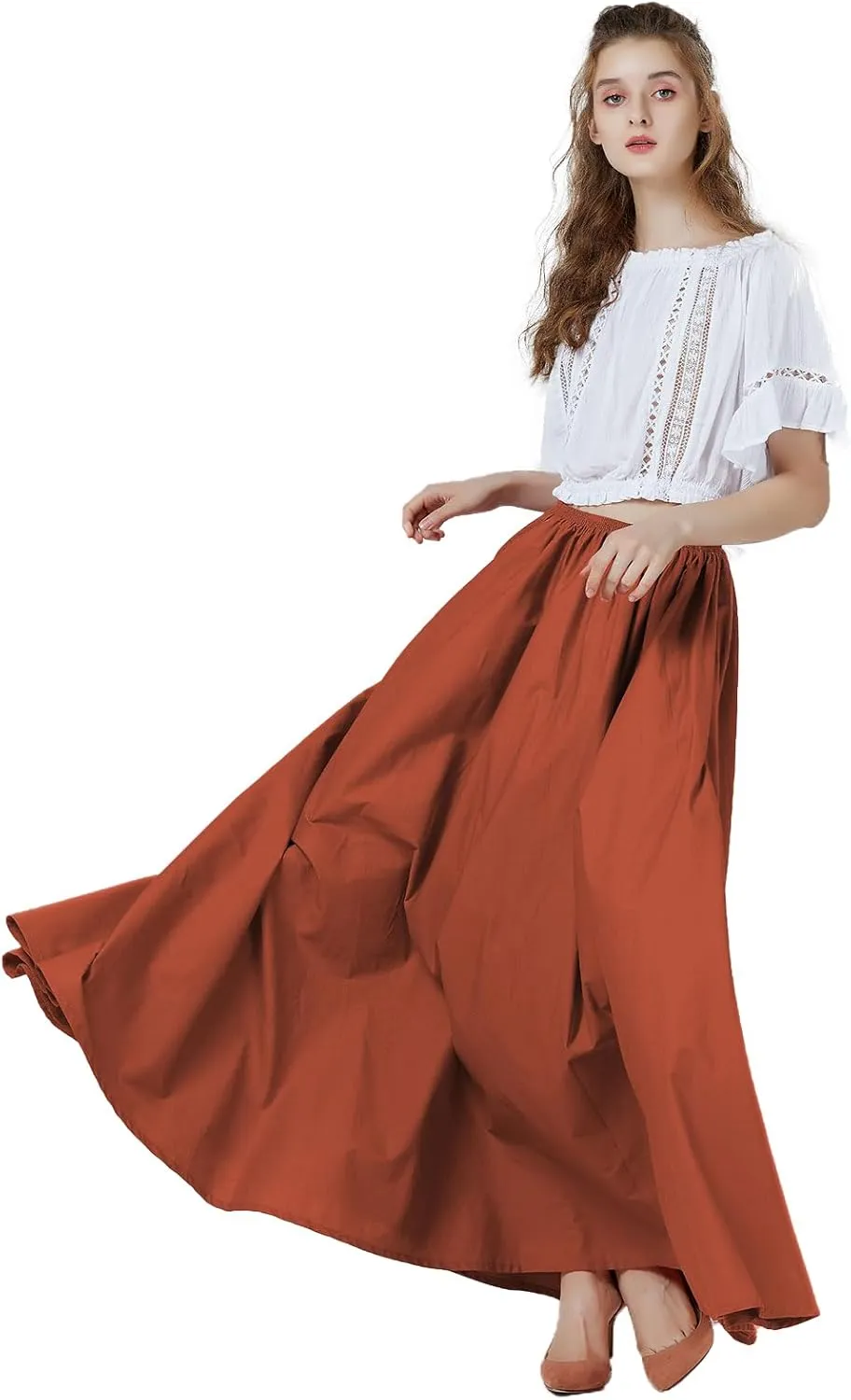 BEAUTELICATE Victorian Dress Renaissance Skirt Gypsy Long Maxi Medieval Skirt A-line Full Length