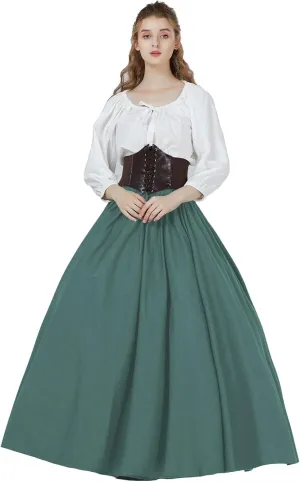 BEAUTELICATE Victorian Dress Renaissance Skirt Gypsy Long Maxi Medieval Skirt A-line Full Length