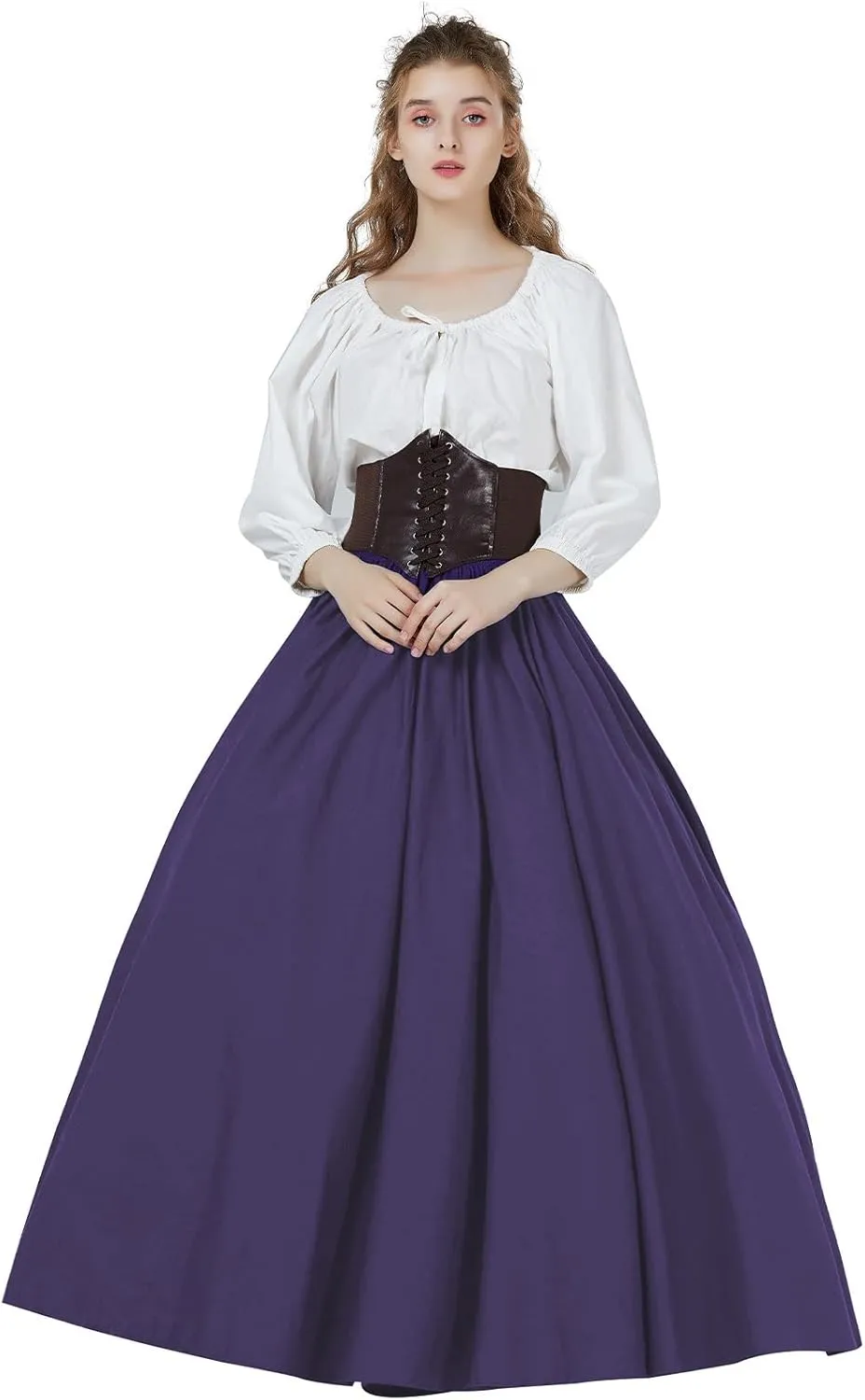 BEAUTELICATE Victorian Dress Renaissance Skirt Gypsy Long Maxi Medieval Skirt A-line Full Length