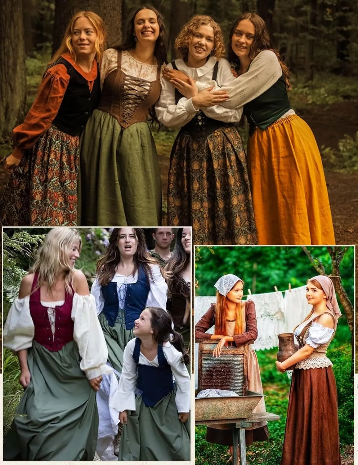 BEAUTELICATE Victorian Dress Renaissance Skirt Gypsy Long Maxi Medieval Skirt A-line Full Length
