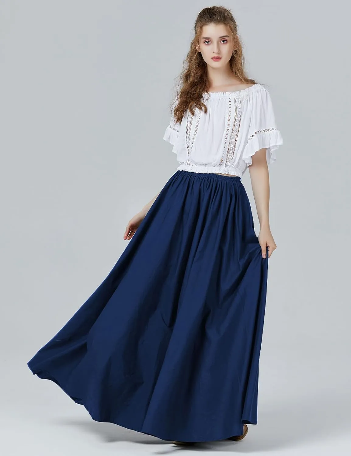 BEAUTELICATE Victorian Dress Renaissance Skirt Gypsy Long Maxi Medieval Skirt A-line Full Length