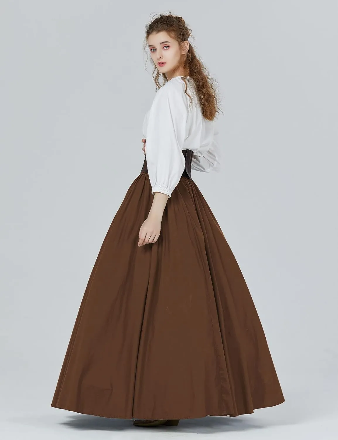 BEAUTELICATE Victorian Dress Renaissance Skirt Gypsy Long Maxi Medieval Skirt A-line Full Length