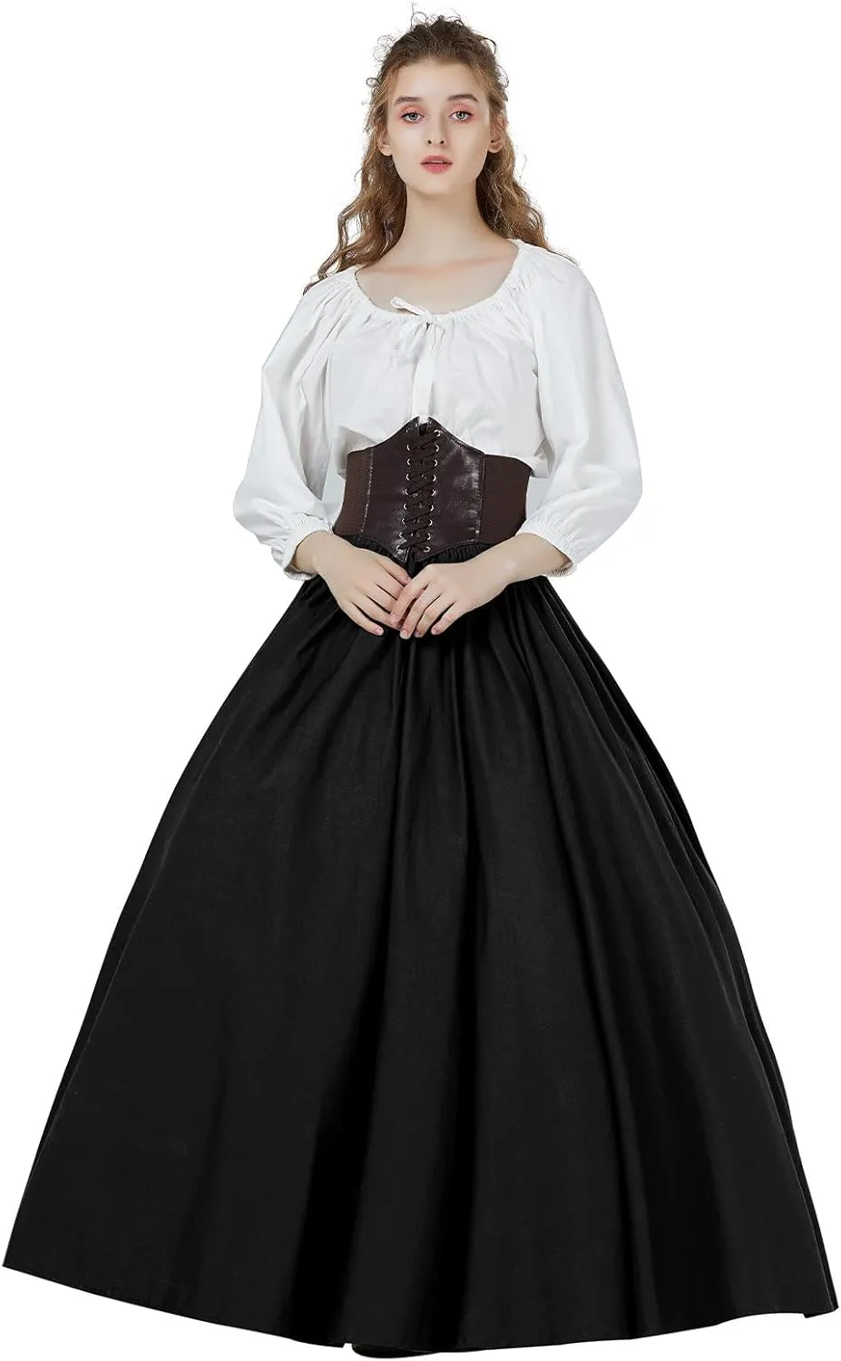 BEAUTELICATE Victorian Dress Renaissance Skirt Gypsy Long Maxi Medieval Skirt A-line Full Length