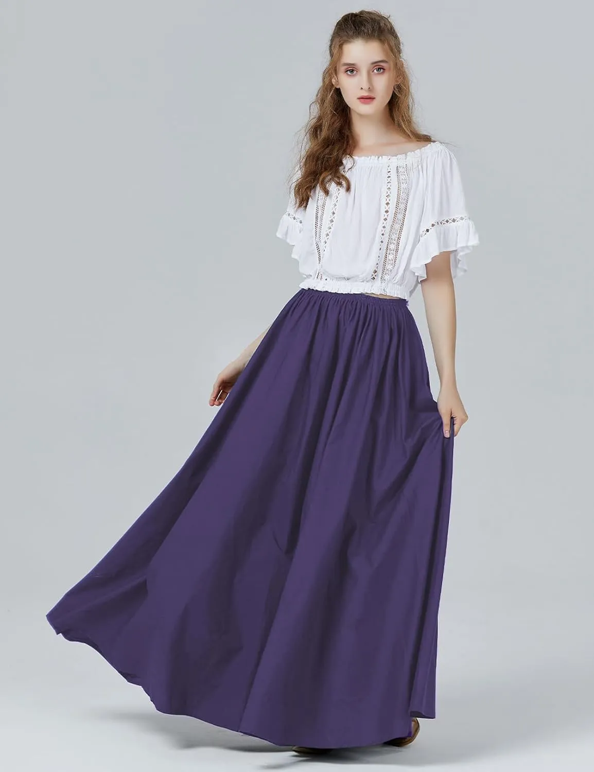 BEAUTELICATE Victorian Dress Renaissance Skirt Gypsy Long Maxi Medieval Skirt A-line Full Length