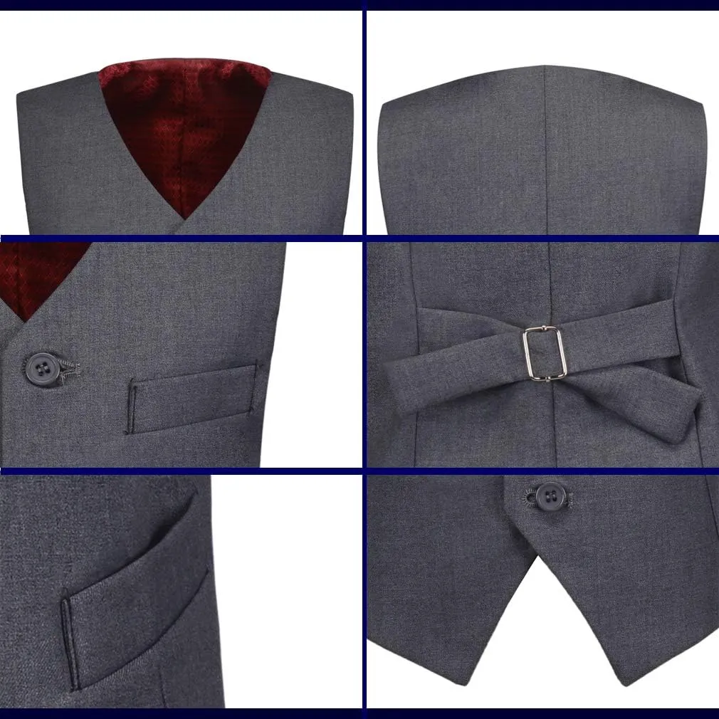 Boy Slim Fit Suit Kids Formal Suits for Boys Vest Pants and Shirt Set