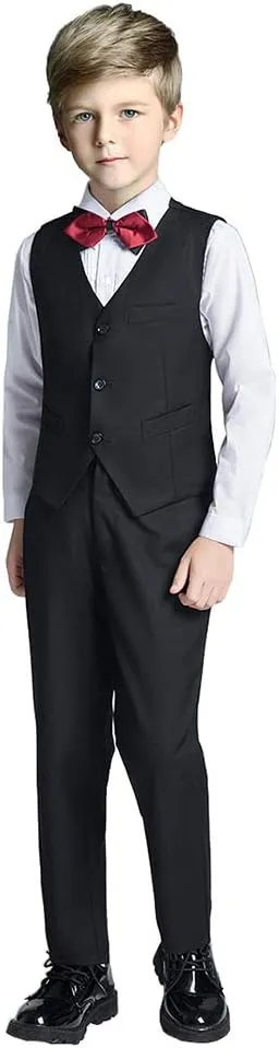 Boy Slim Fit Suit Kids Formal Suits for Boys Vest Pants and Shirt Set