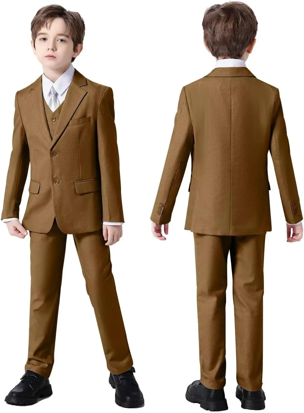 Boys Suit Set Slim Fit Kids Formal Suits Toddler Tuxedo Wedding Prom Classic Suits for Boy Teen Black Blue Dress Outfit