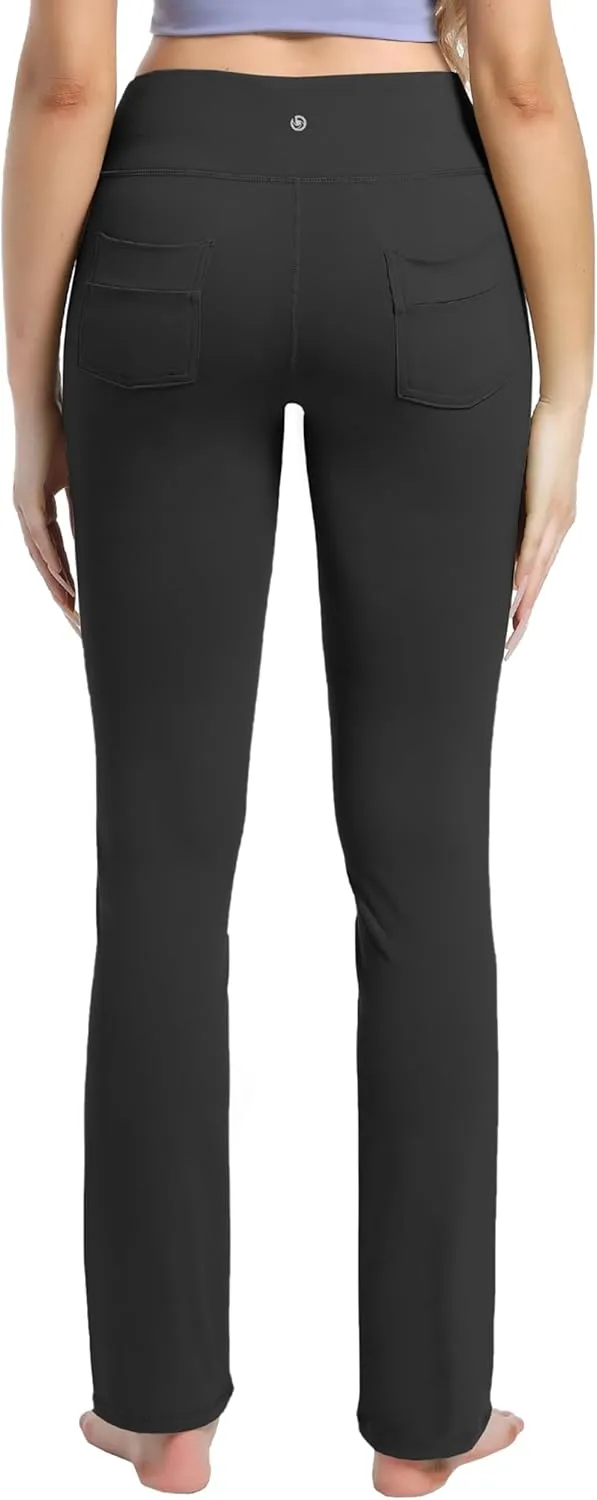 BUBBLELIME 29"/31"/33"/35"/37" Women's High Waist Straight Leg Yoga Pants Tummy Control Workout Pants with Pockets