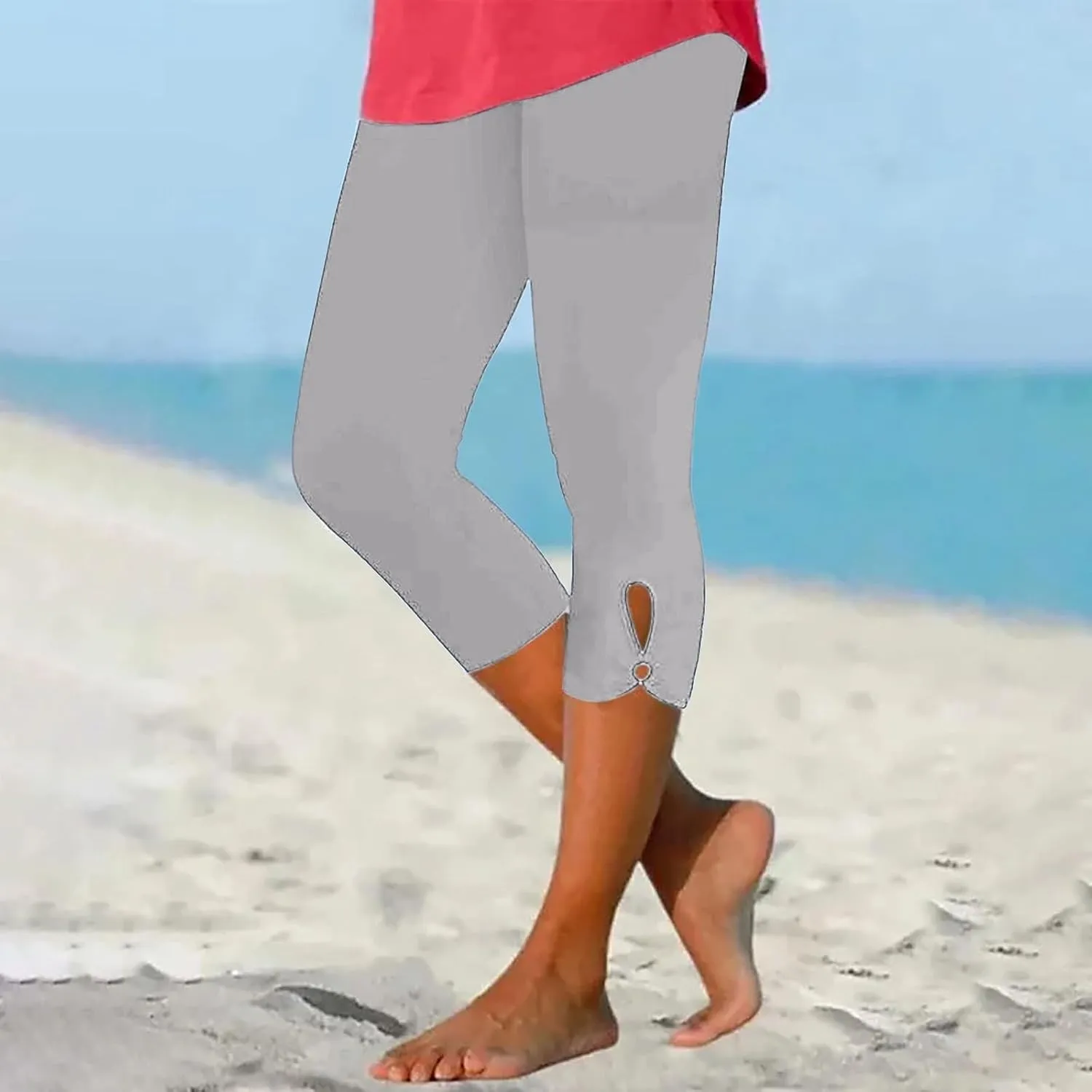 Capri Pants for Women Dressy Casual Summer Capris Knee Length Cropped Legging Trendy Lightweight Ladies Clothing