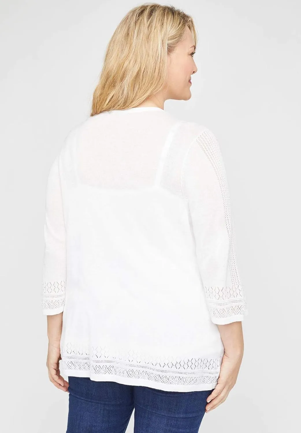 Catherines Women's Plus Size Embroidered Lace Cardigan