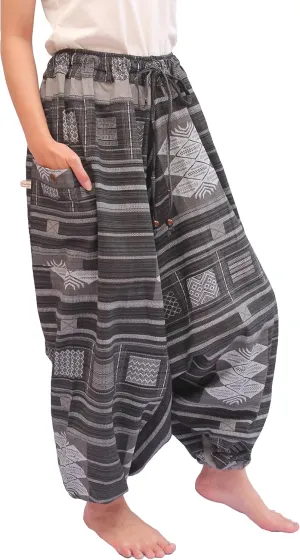 ChiangmaiThaiShop 100% Cotton Baggy Boho Aladin Yoga Harem Pants