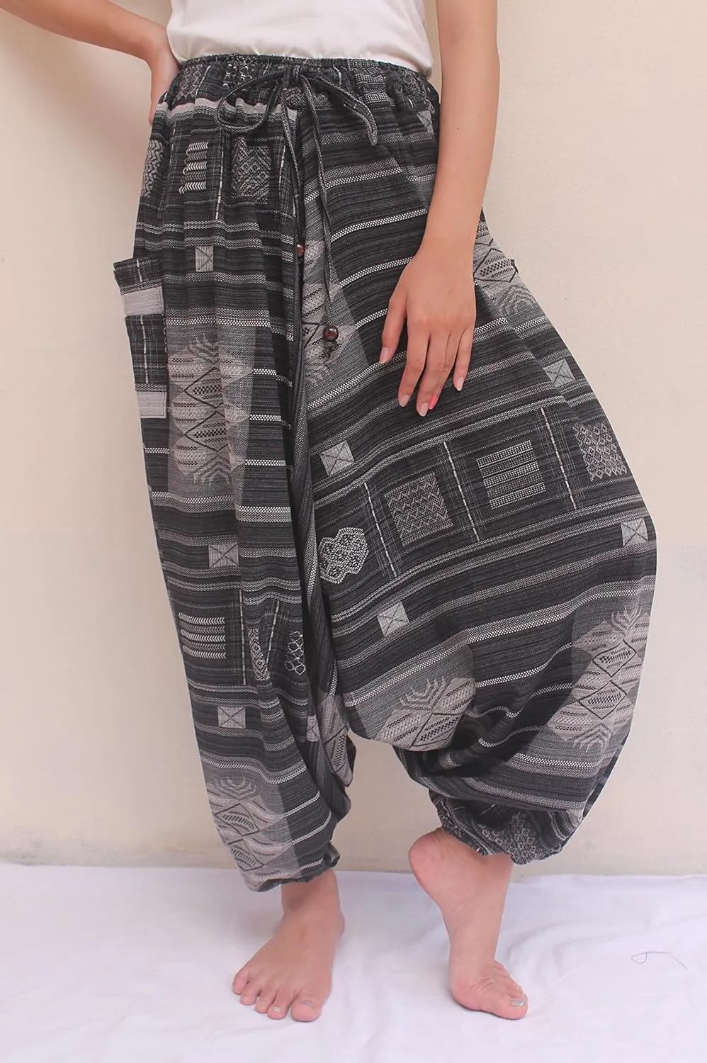 ChiangmaiThaiShop 100% Cotton Baggy Boho Aladin Yoga Harem Pants