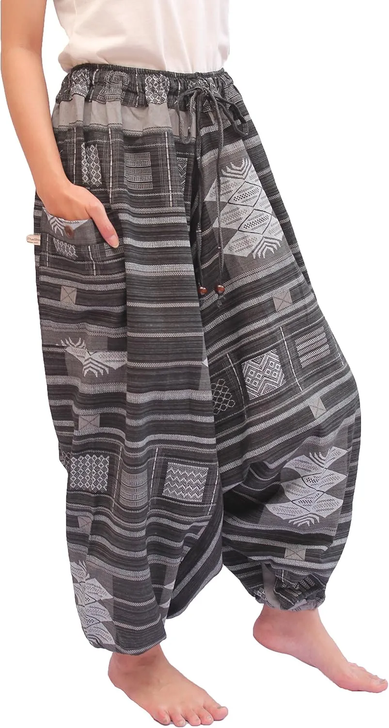 ChiangmaiThaiShop 100% Cotton Baggy Boho Aladin Yoga Harem Pants