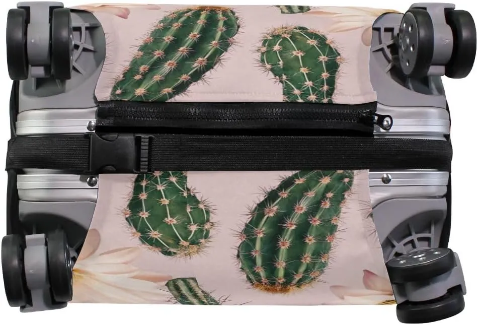 CHIFIGNO Cactus Flower Pink Anti-Scratch Suitcase Covers for Luggage for Kid and Adult 18-32 Inch Suitcase M Fits 22-24 Inch