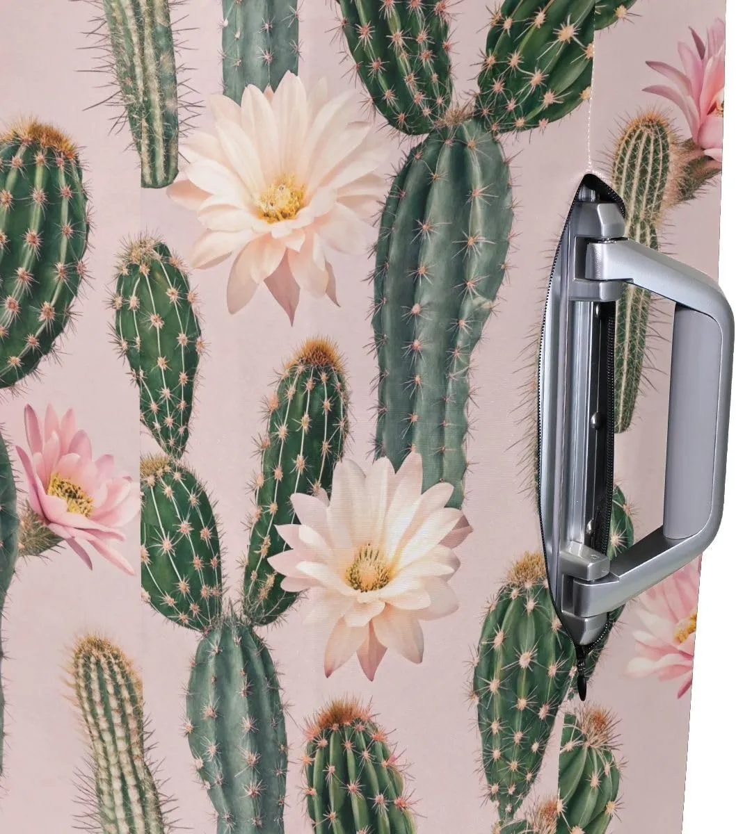 CHIFIGNO Cactus Flower Pink Anti-Scratch Suitcase Covers for Luggage for Kid and Adult 18-32 Inch Suitcase M Fits 22-24 Inch
