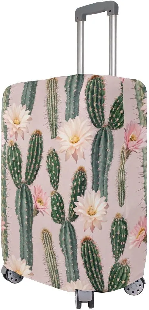 CHIFIGNO Cactus Flower Pink Anti-Scratch Suitcase Covers for Luggage for Kid and Adult 18-32 Inch Suitcase M Fits 22-24 Inch