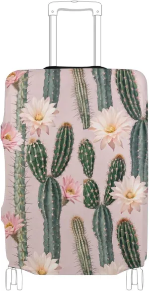CHIFIGNO Cactus Flower Pink Anti-Scratch Suitcase Covers for Luggage for Kid and Adult 18-32 Inch Suitcase M Fits 22-24 Inch