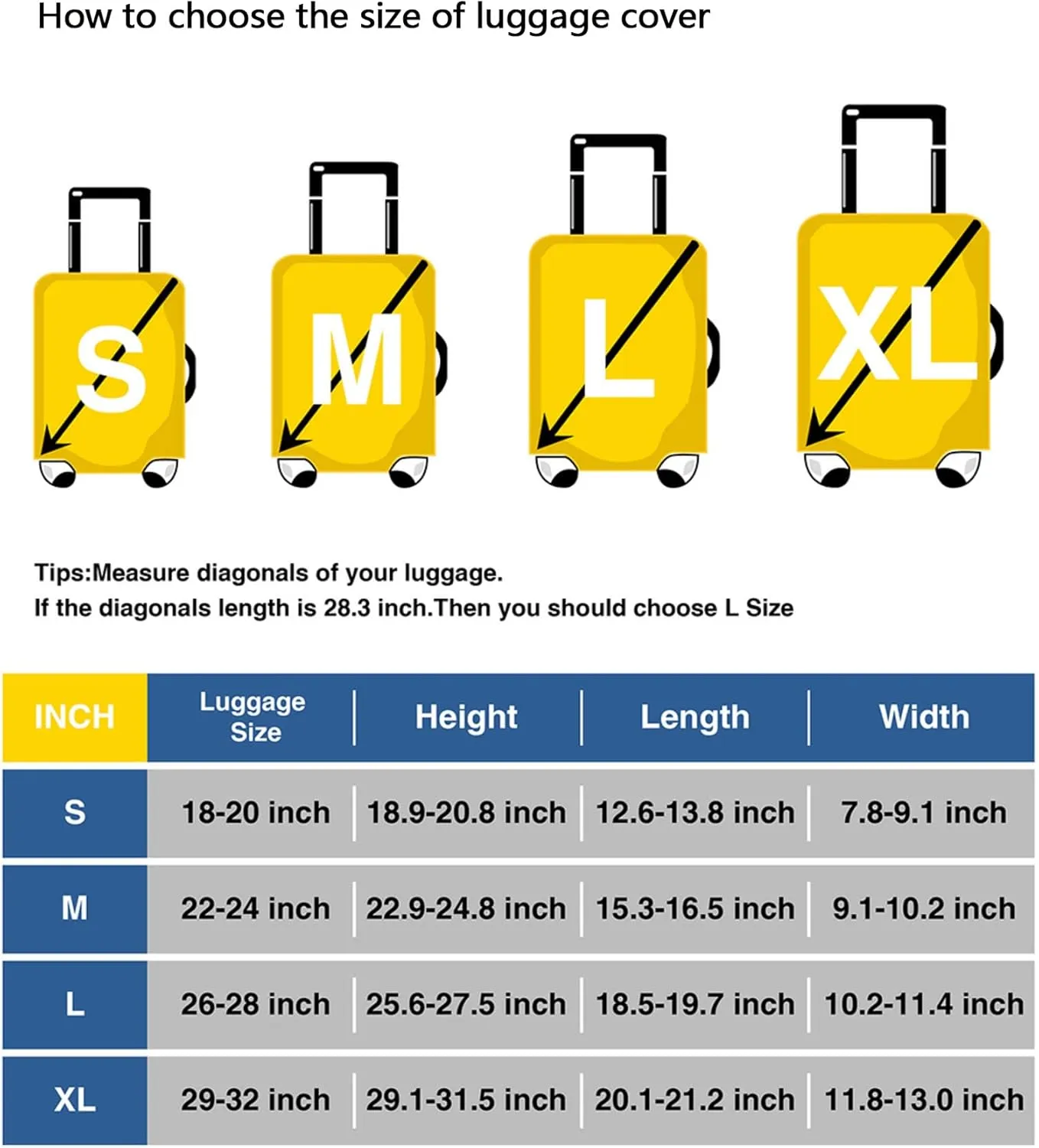 CHIFIGNO Cute Santa Claus Luggage Protector Suitcase Cover Anti-Scratch Cover for Luggage Travel for Kid and Adult 18-32 Inch Suitcase XL Fits 29-32 Inch