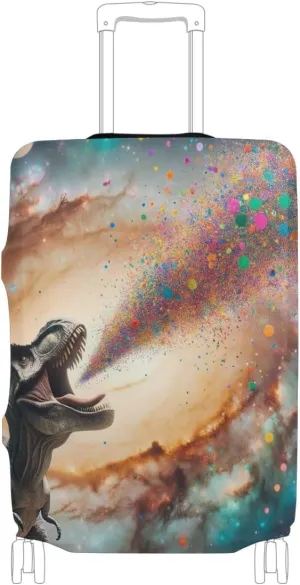 CHIFIGNO Dinosaur Colorful Luggage Covers for Suitcase, Baggage Cover Protector Fit 18-32 Inch Luggage XL Fits 29-32 Inch
