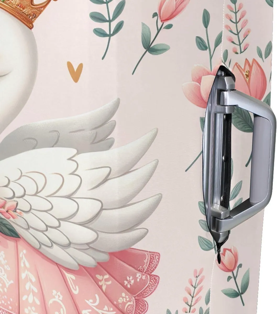 CHIFIGNO Floral Swan Pink Cover for Luggage Travel Fits 18-32 Inch Luggage Covers Protector Elastic Luggage Anti-scratch Baggage Cover XL Fits 29-32 Inch
