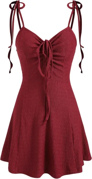 CIDER Women Summer Mini Dresses Cute Short Sundress Casual Tie Strap Sleeveless Dress