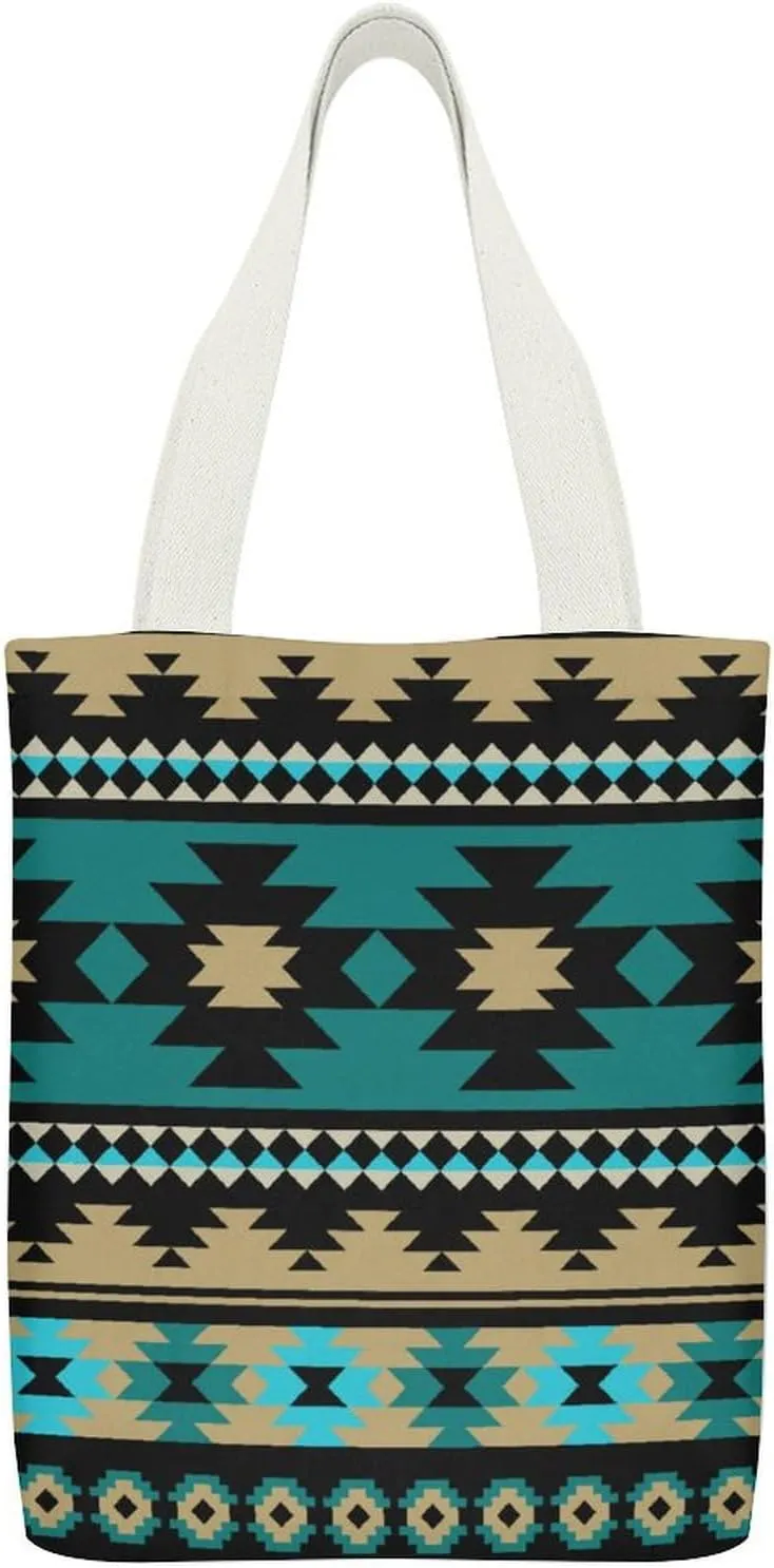 Colorful Graffiti Patterns Canvas Tote Bag with Pockets for Daily Versatility