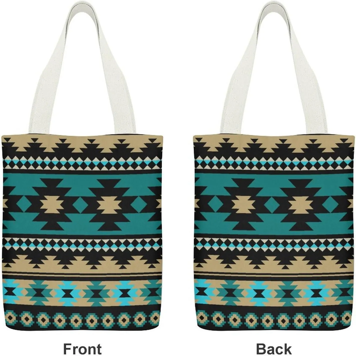 Colorful Graffiti Patterns Canvas Tote Bag with Pockets for Daily Versatility
